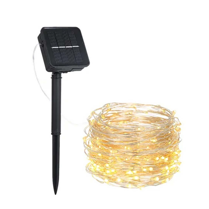 Foto 2 pulgar | Guirnalda Solar Con Forma De Guirnalda, 100 Led, 12 M, Blanco Cálido, Con 8 Modos - Venta Internacional.