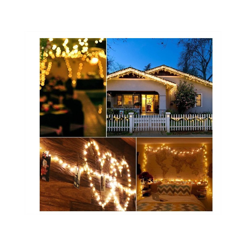 Foto 5 | Luces Navideñas Solares Fairy Wire 500 Led De 50 M, Color Blanco Intenso - Venta Internacional.