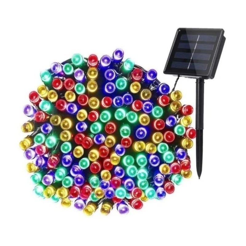 Luces Solares Con Forma De Guirnalda, 10 M, 100 Led, Multicolor - Venta Internacional. $485