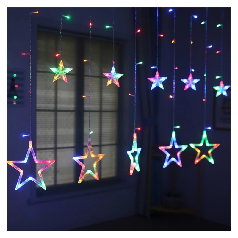 Foto 3 pulgar | Cortina Led Solar Con Luces Navideñas, 120 Luces Multicolores - Venta Internacional.