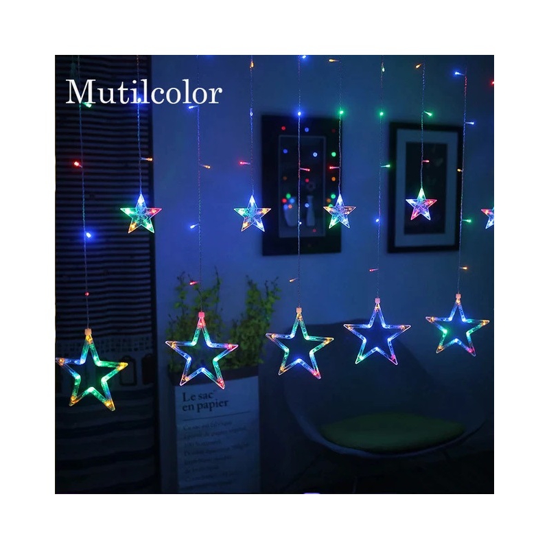 Foto 4 pulgar | Cortina Led Solar Con Luces Navideñas, 120 Luces Multicolores - Venta Internacional.