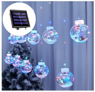 Foto 5 | Luces Led de Cortina Solar Garland 2 Unidades 3 m 10 Luces Multicolores - Venta Internacional
