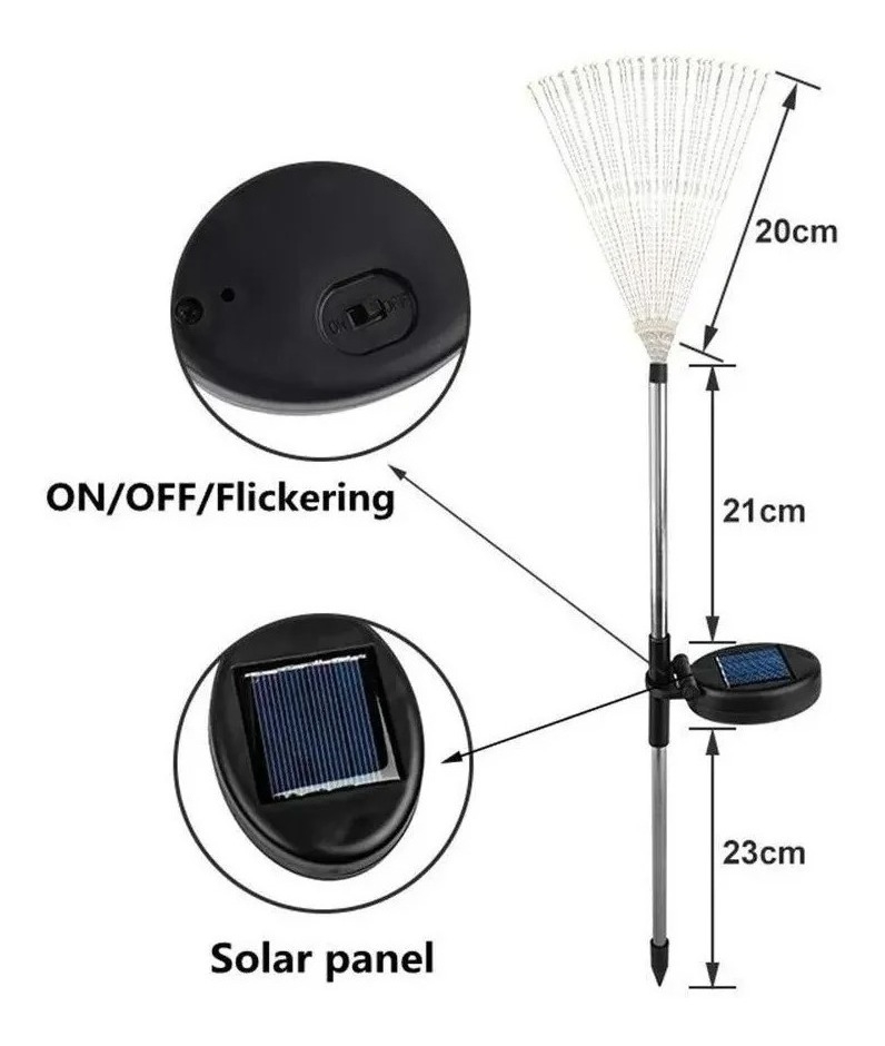 Foto 4 pulgar | Luces Solares para Fuegos Artificiales Micro Led Multicolor 2 Unidades - Venta Internacional