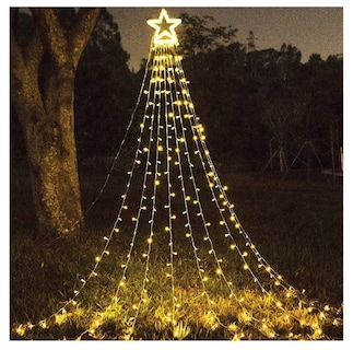 Foto 1 | Luces Solares Navideñas Forma de Cascada Blanco Cálido - Venta Internacional