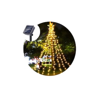 Foto 2 | Luces Solares Navideñas Forma de Cascada Blanco Cálido - Venta Internacional