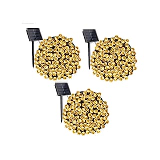 Foto 1 | Paquete de 3 Luces Solares con Forma de Guirnalda 200 Led 20 Metros color Blanco Cálido - Venta Internacional