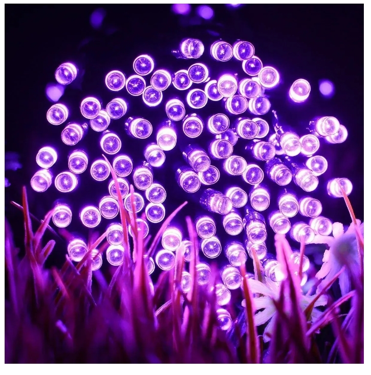 Foto 4 pulgar | Luces Solares con Forma de Guirnalda 200 Led color Morado 20 M - Venta Internacional