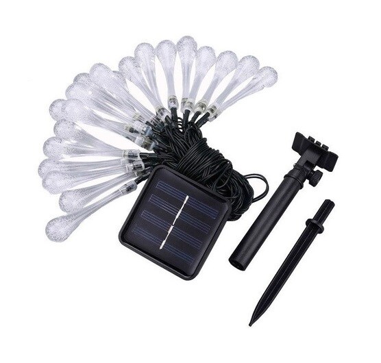 Guirnalda Solar en Forma de Gotas 30 Led 7 Metros - Venta Internacional $690