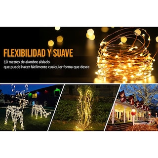 Foto 4 | Guirnalda Solar Fairy Lights de 10m LED Cálida y Multifuncional - Impermeable