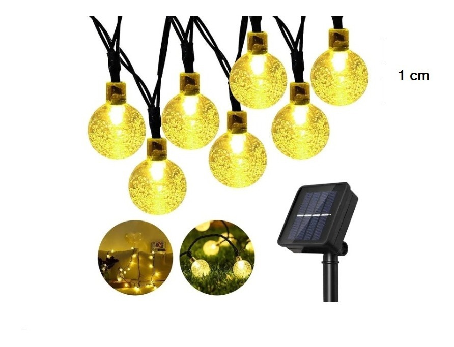 Foto 2 pulgar | Guirnalda Solar con Forma de Esfera Led Cálida 3 Piezas 6 m de Largo - Venta Internacional