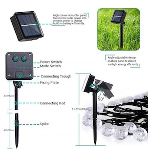 Foto 4 | Luces Solares con Forma de Esfera Led Multicolor 6 m de Largo - Venta Internacional