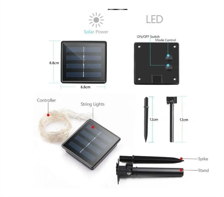 Foto 3 pulgar | Guirnalda Solar con Forma de Guirnalda 200 Led 20 M Multicolor - Venta Internacional
