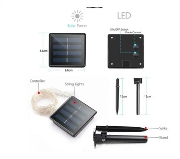 Foto 2 | Guirnalda Solar con Forma de Guirnalda 200 Led 20 M Multicolor - Venta Internacional