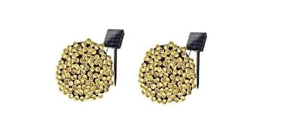 Foto 5 | Paquete de 2 Luces Solares con Forma de Guirnalda 20 Metros 200 Led Blanco Cálido - Venta Internacional