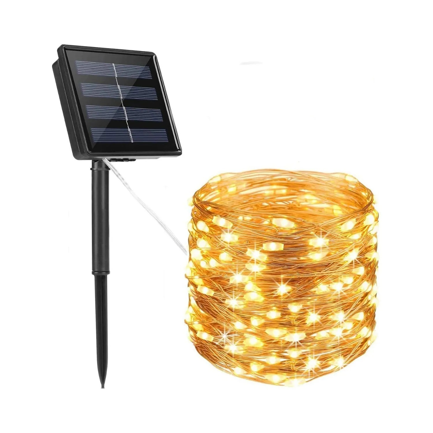 Foto 2 pulgar | Guirnalda Solar 200 Luces Led Cálidas 20 M con Panel Solar - Venta Internacional