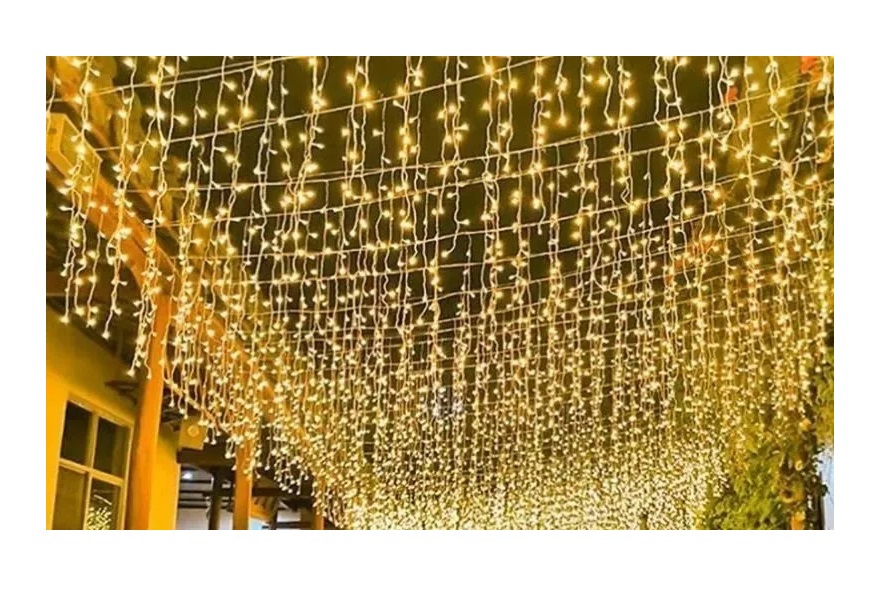 Foto 5 pulgar | Luces Navideñas con Forma de Guirnalda Cascada 6 M Led 200 Luces - Venta Internacional