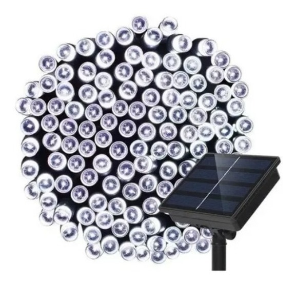 Foto 3 | Guirnalda Navideña con Luces Solares 10 m 100 Led Blanco Frío 2 Piezas - Venta Internacional