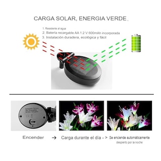 Foto 5 | Luces Solares de Flores Lirios Impermeables para Embellecer tu Jardín