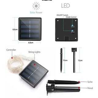 Foto 3 | Guirnalda de Luces Solares 50 Led Luz Cálida 7 M- Venta Internacional