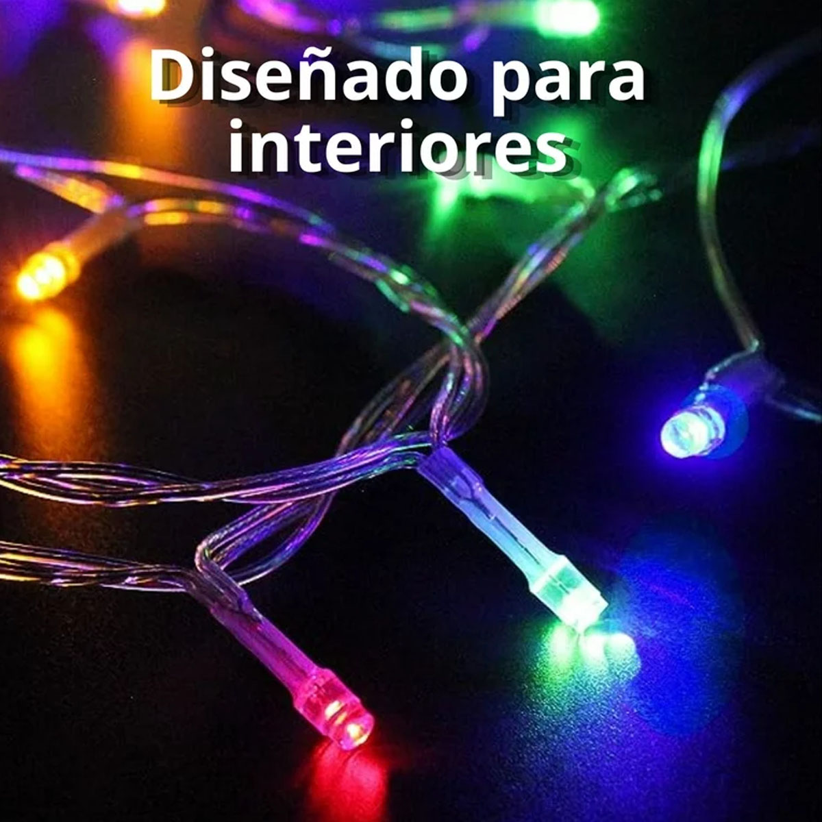 Foto 5 pulgar | Serie Navideña de Luces Led Multicolor en Cascada con 8 Funciones y Cable Transparente de 9.5 Metros