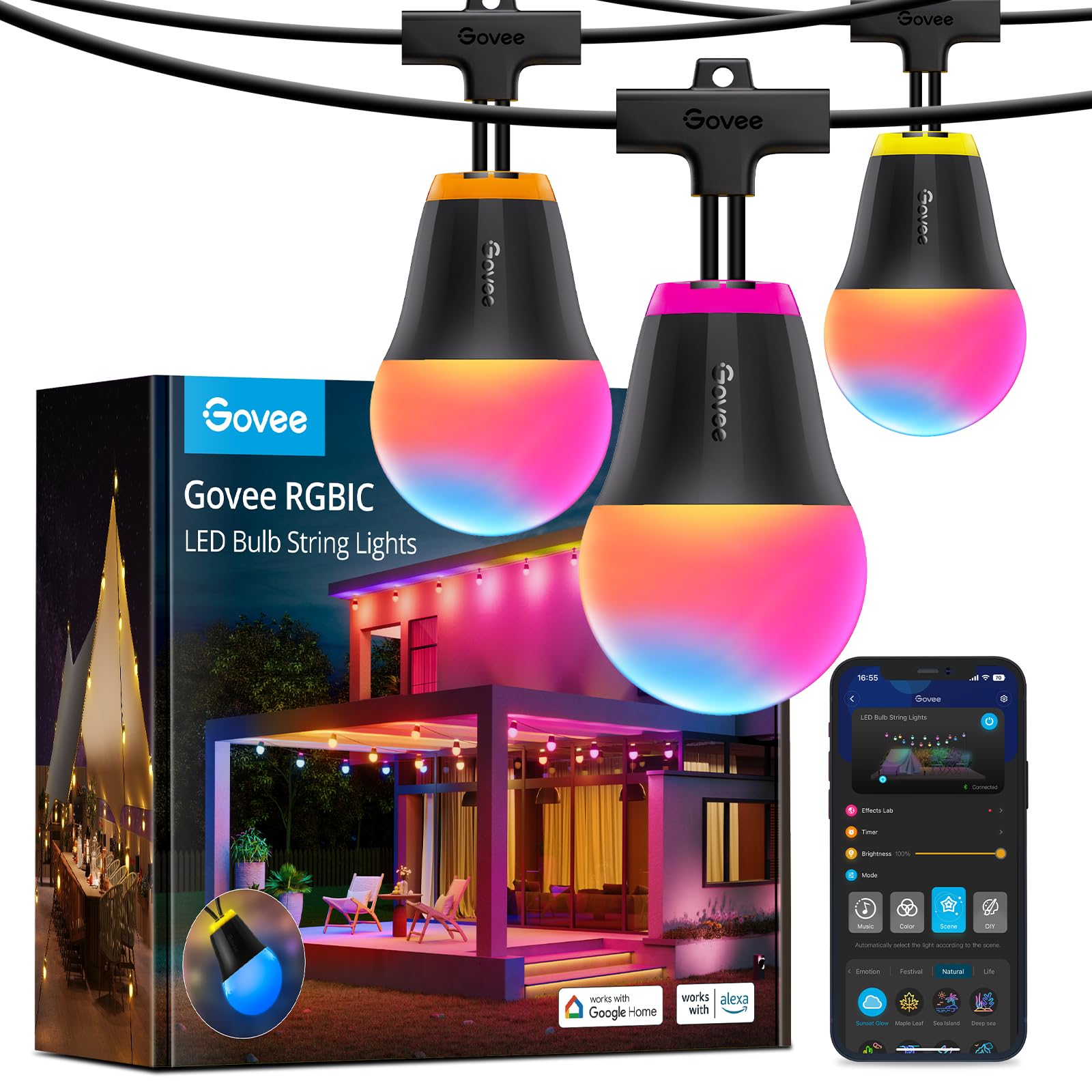 Cadena De Luces Para Exteriores Govee H1 Rgbic De 50 Pies Con 15 Led De Color Blanco Cálido - Venta Internacional.