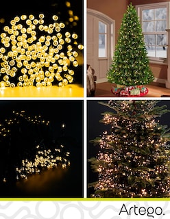Foto 2 | Luces Serie De Navidad Christmas 100 Led Luz Cálida Cable Verde Cuenta Con Conector Eléctrico 8 Modos De Uso Con