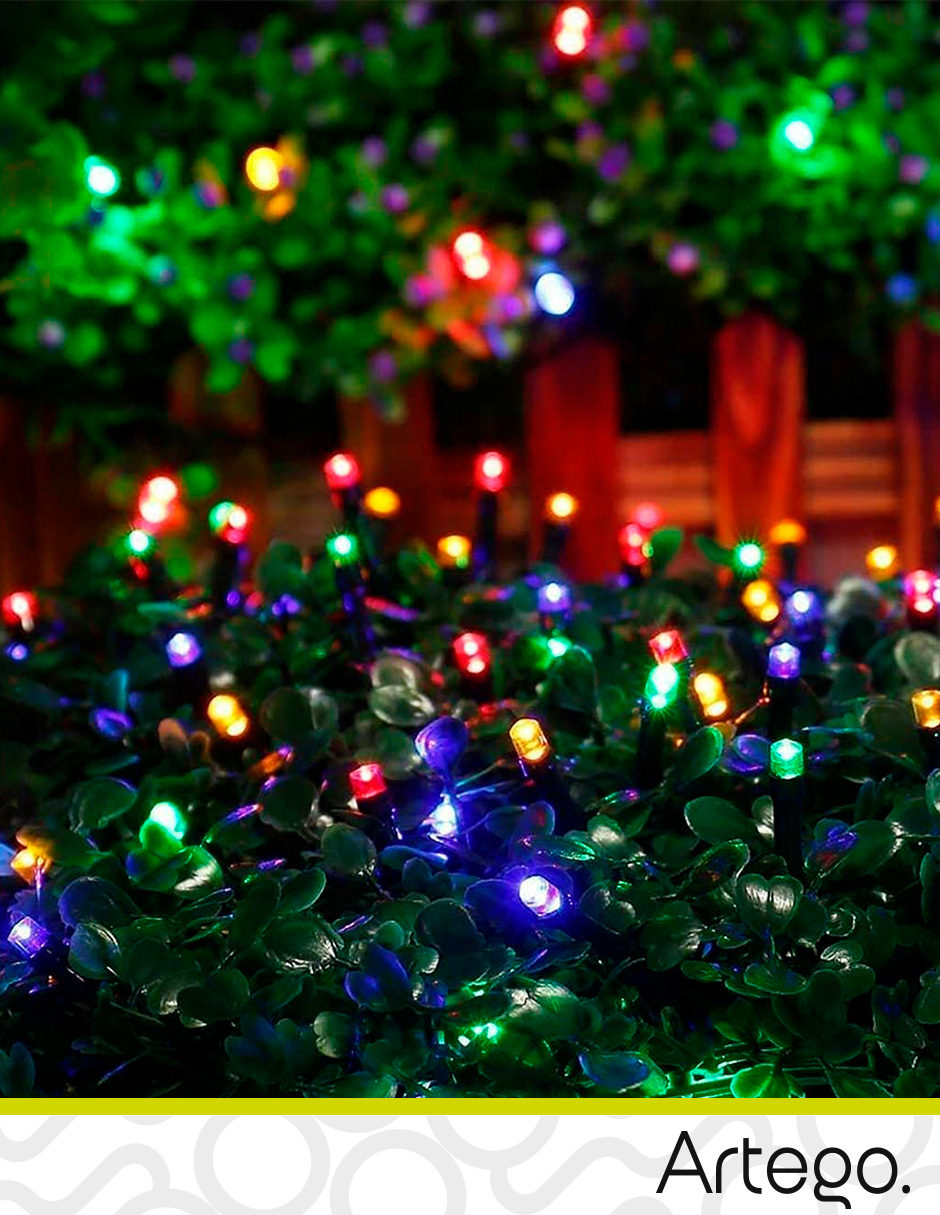 Foto 8 pulgar | Luces Serie De Navidad Christmas 100 Led Luz Multicolor Cable Verde Cuenta Con Conector Eléctrico 8 Modos De Uso T