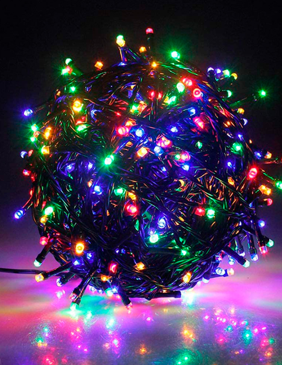 Foto 9 pulgar | Luces Serie De Navidad Christmas 100 Led Luz Multicolor Cable Verde Cuenta Con Conector Eléctrico 8 Modos De Uso T