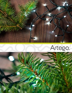 Foto 2 | Luces Serie De Navidad Christmas 100 Led Luz Blanca Cable Verde Cuenta Con Conector Eléctrico 8 Modos De Uso Con T