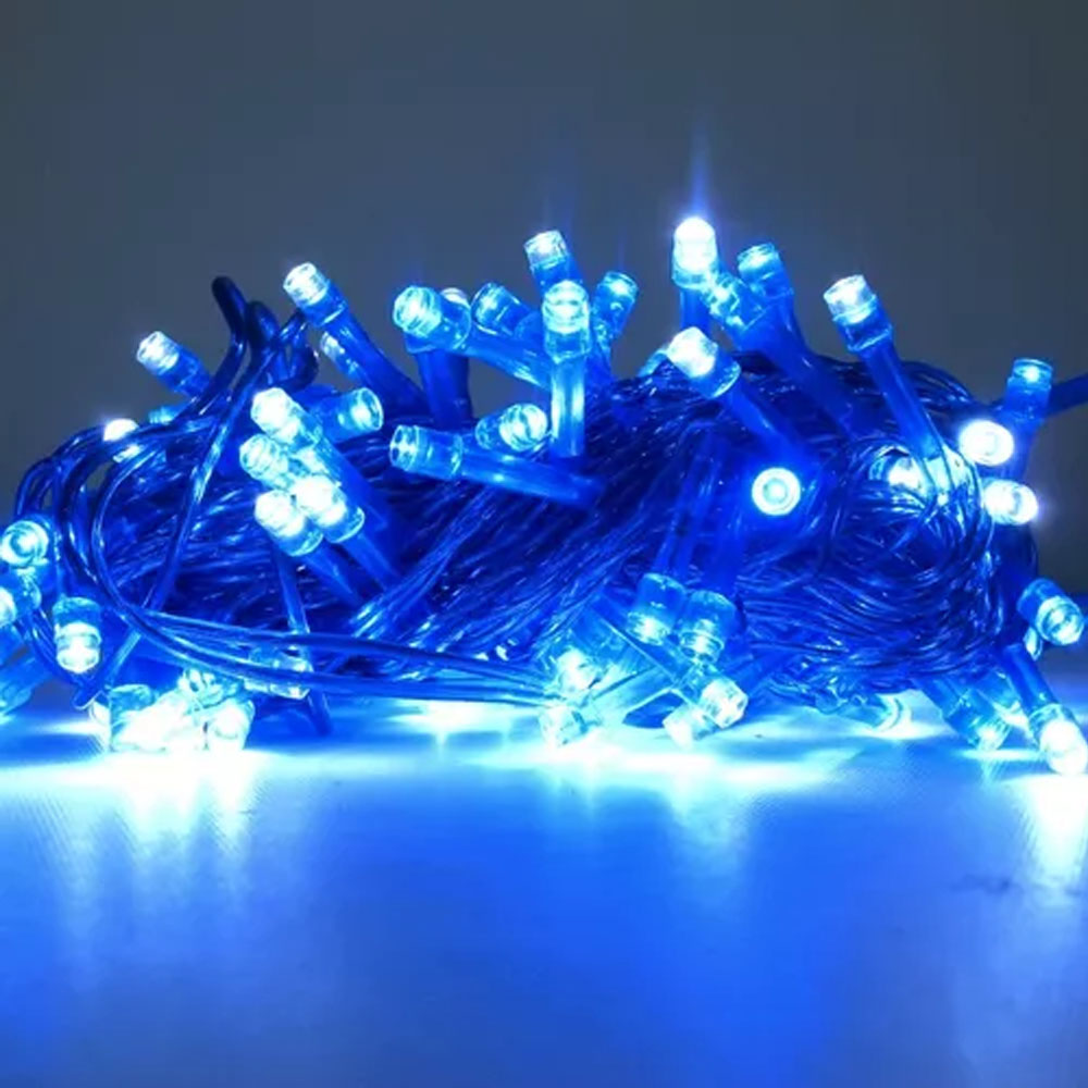 Foto 3 pulgar | Serie De Luces Navideñas Led 50 Focos Luz Azul Brillante