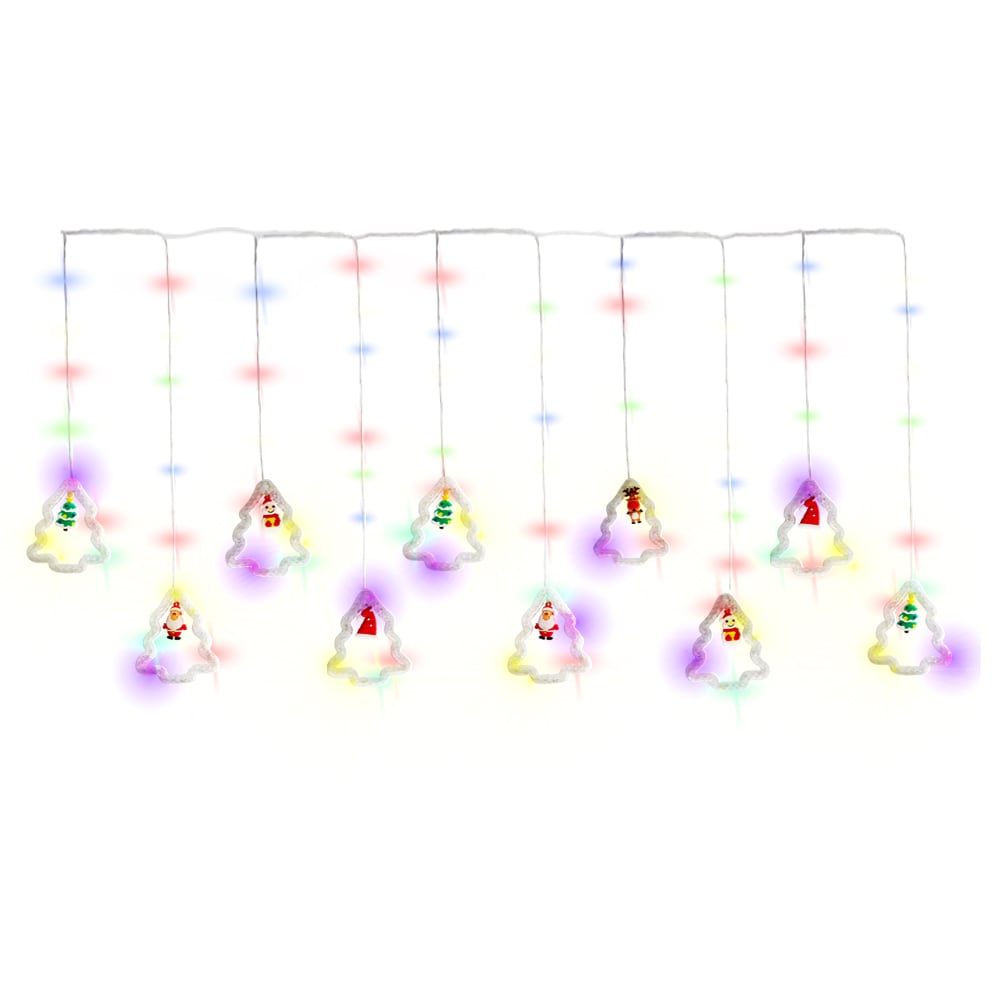 Serie Navideña Cascada De Arbolitos Navideños Luz Led Multicolor 3.5mts $489