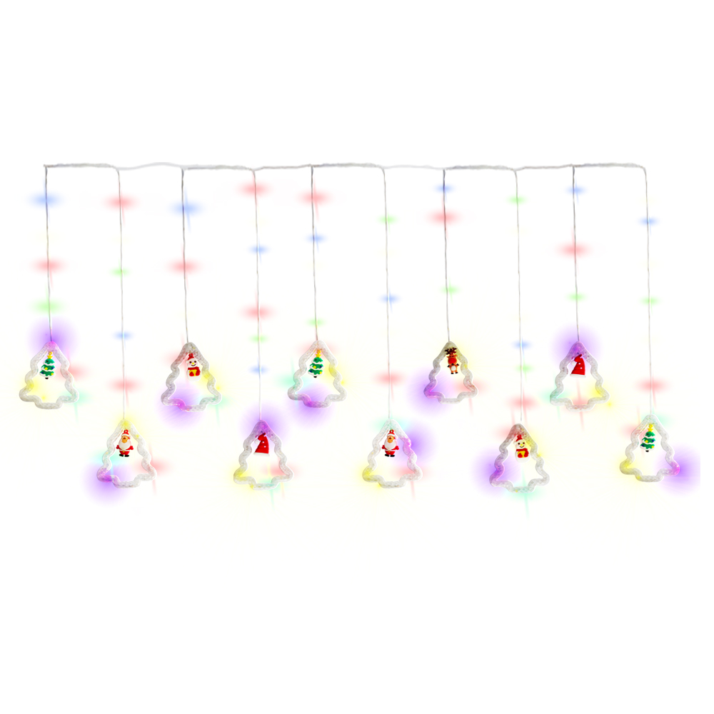 Serie Navideña Cascada De Arbolitos Navideños Luz Led Multicolor 3.5mts