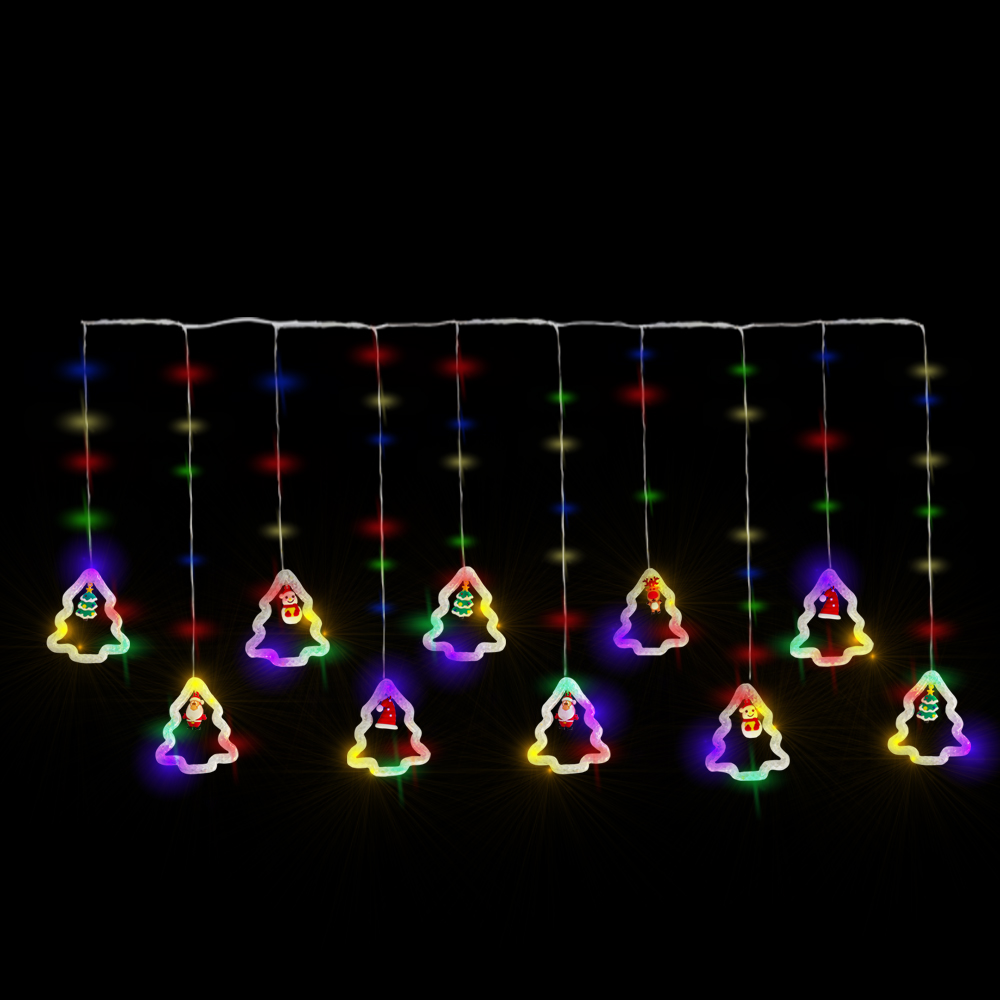 Foto 5 pulgar | Serie Navideña Cascada De Arbolitos Navideños Luz Led Multicolor 3.5mts