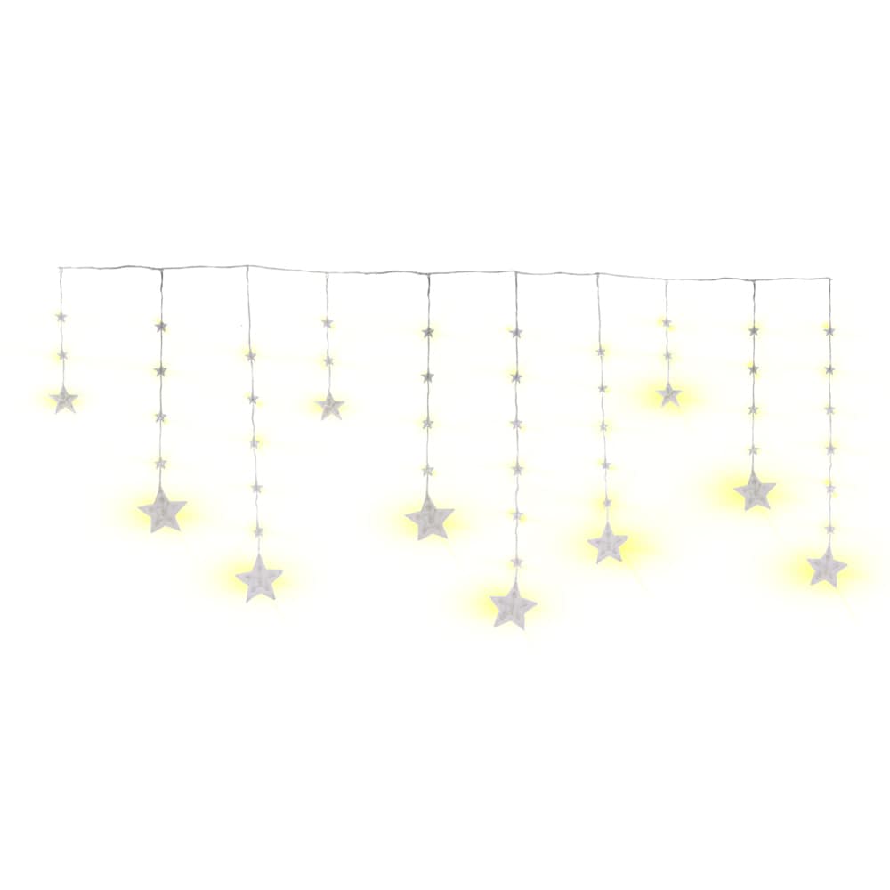 Serie Navideña Cascada De Estrellas Luces Led Luz Cálida 3.5 Metros 8 Funciones $559