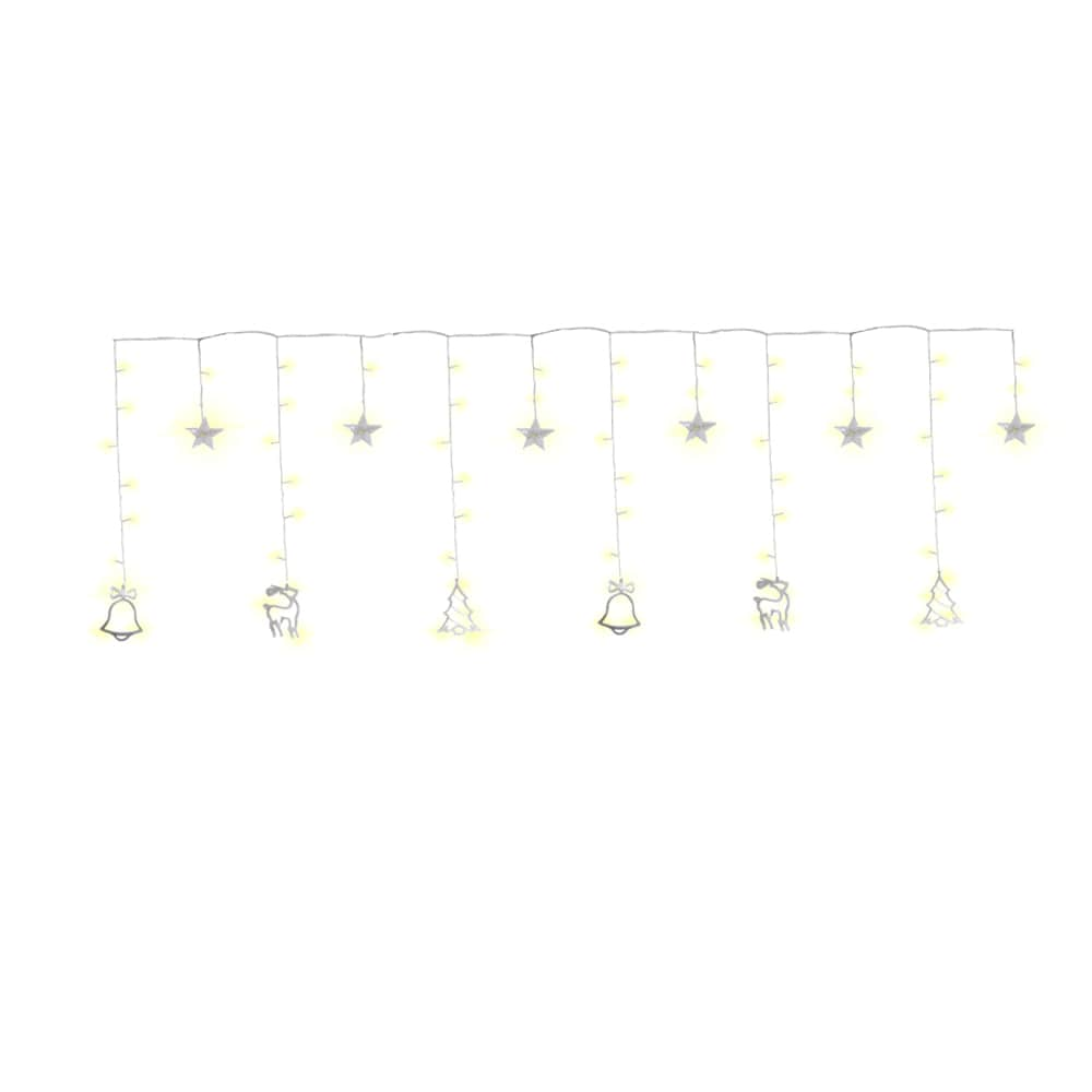 Serie Navideña Cascada De Figuras Navideñas Luces Led Luz Cálida 3.5 Metros 8 Funciones $399