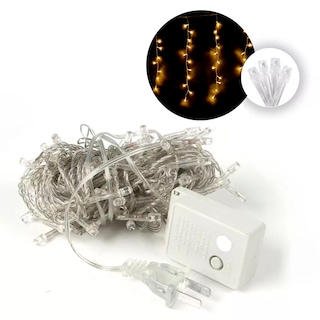 Foto 1 | Serie Luces Navideña Cascada 200 Led Kimhi Luz Blanco Calido 4 Mts 8 Modos Cable Transparente Decorativa
