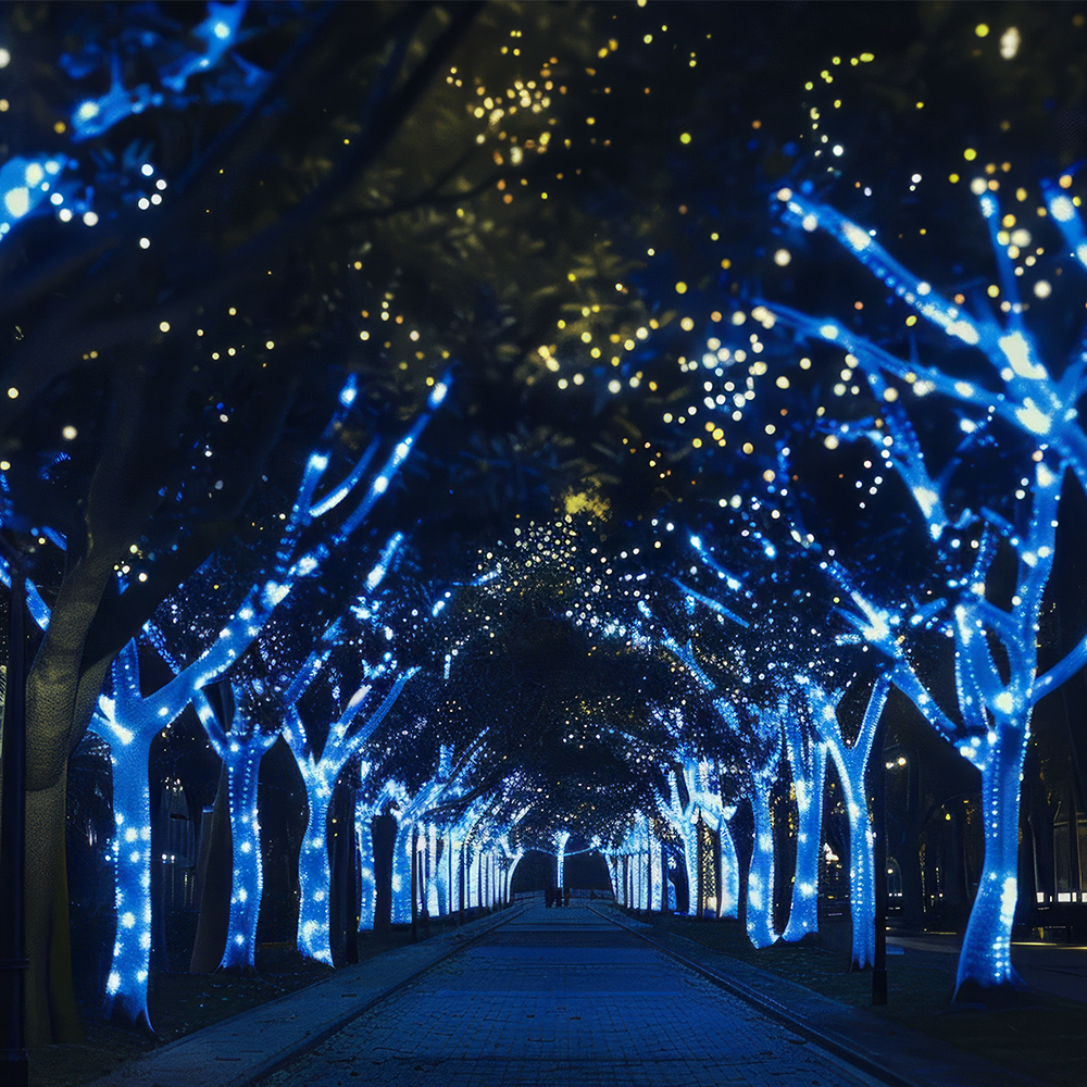 Foto 7 | Serie Manguera Navideña Caramelo Luz Led Azul Y Blanca 10 Metros Adorno Navidad