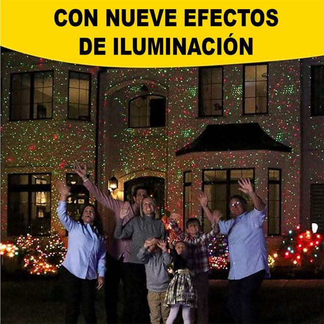 Foto 4 pulgar | Proyector De Luces Led Navideñas Con 9 Patrones Y/o Efectos Incluye Estaca Y Base Para Interior O Exterior