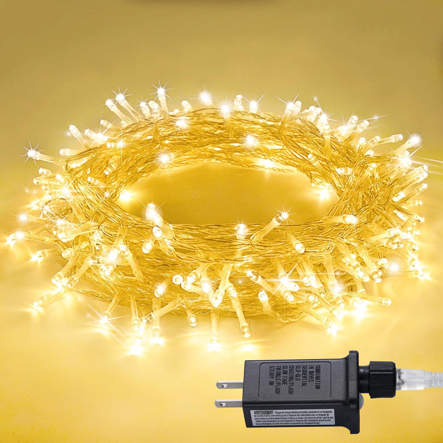 Luces Navideñas Jmexsuss, Color Blanco Cálido, 33 M, 100 Led, Interior/exterior - Venta Internacional. $778