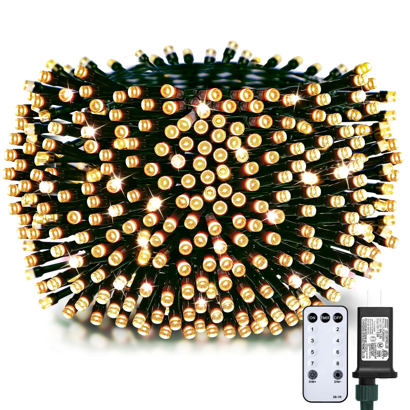 Foto 2 pulgar | Luces Led Minetom 1000 Para Árbol De Navidad, 328 Pies, Con 8 Modos - Venta Internacional.