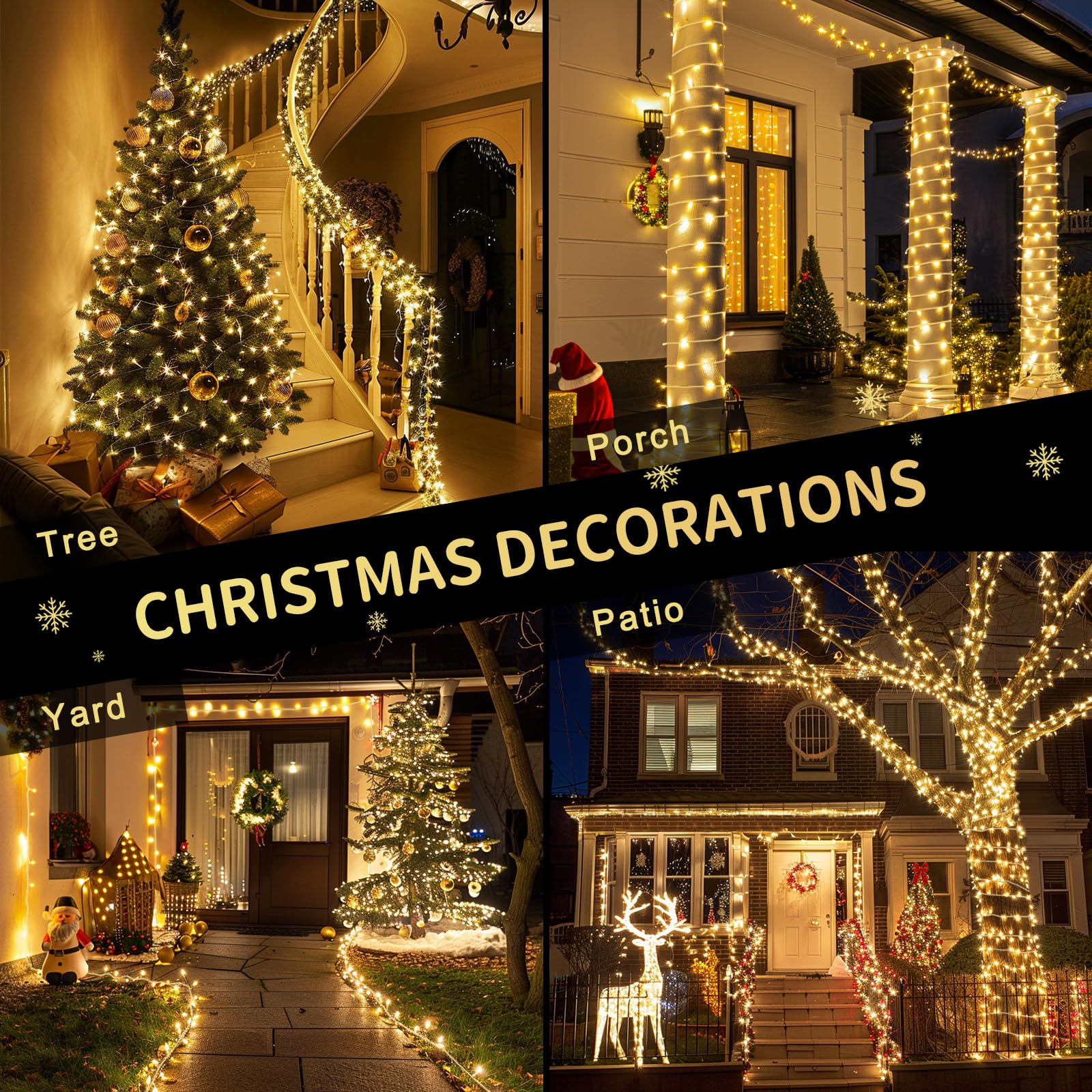 Foto 7 | Luces Navideñas Jmexsuss 200 Led, Blanco Cálido, 20 M, Interior/exterior - Venta Internacional.