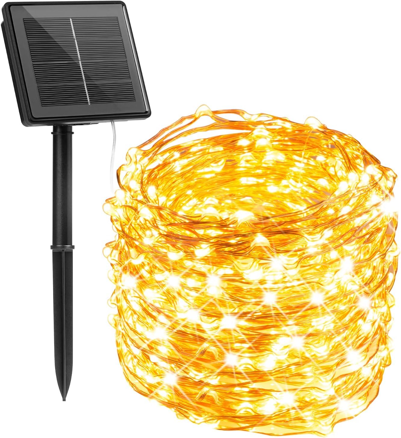 Foto 1 | Guirnalda De Luces Solares Minetom, 33 M, 100 Led, Color Blanco Cálido - Venta Internacional.