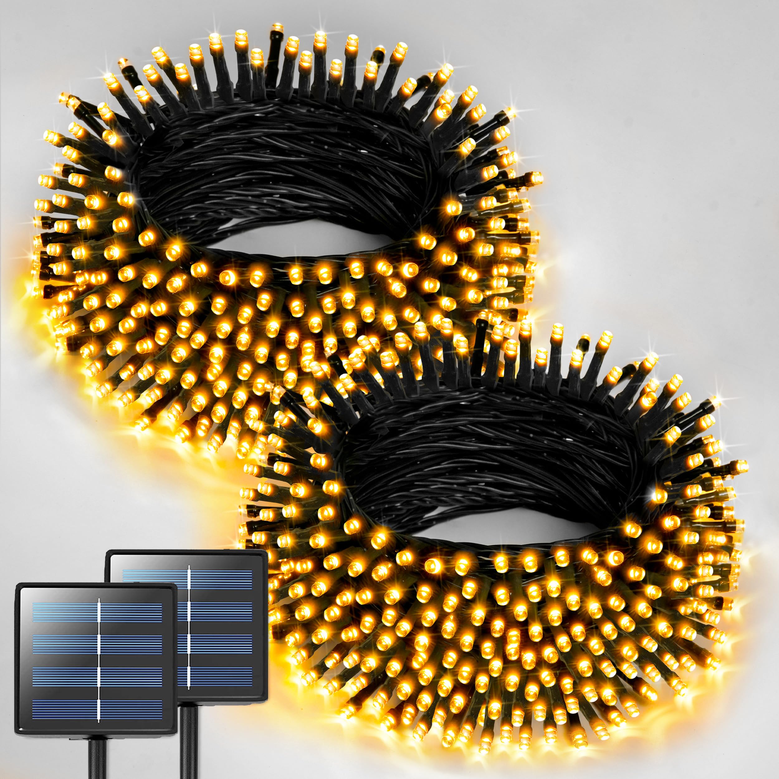 Luces Solares Navideñas Jmexsuss 400 Led 46 M, Blanco Cálido - Venta Internacional. $1,064