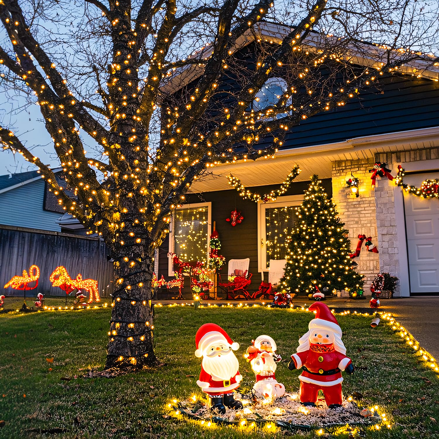 Foto 2 | Luces Solares Navideñas Jmexsuss 400 Led 46 M, Blanco Cálido - Venta Internacional.