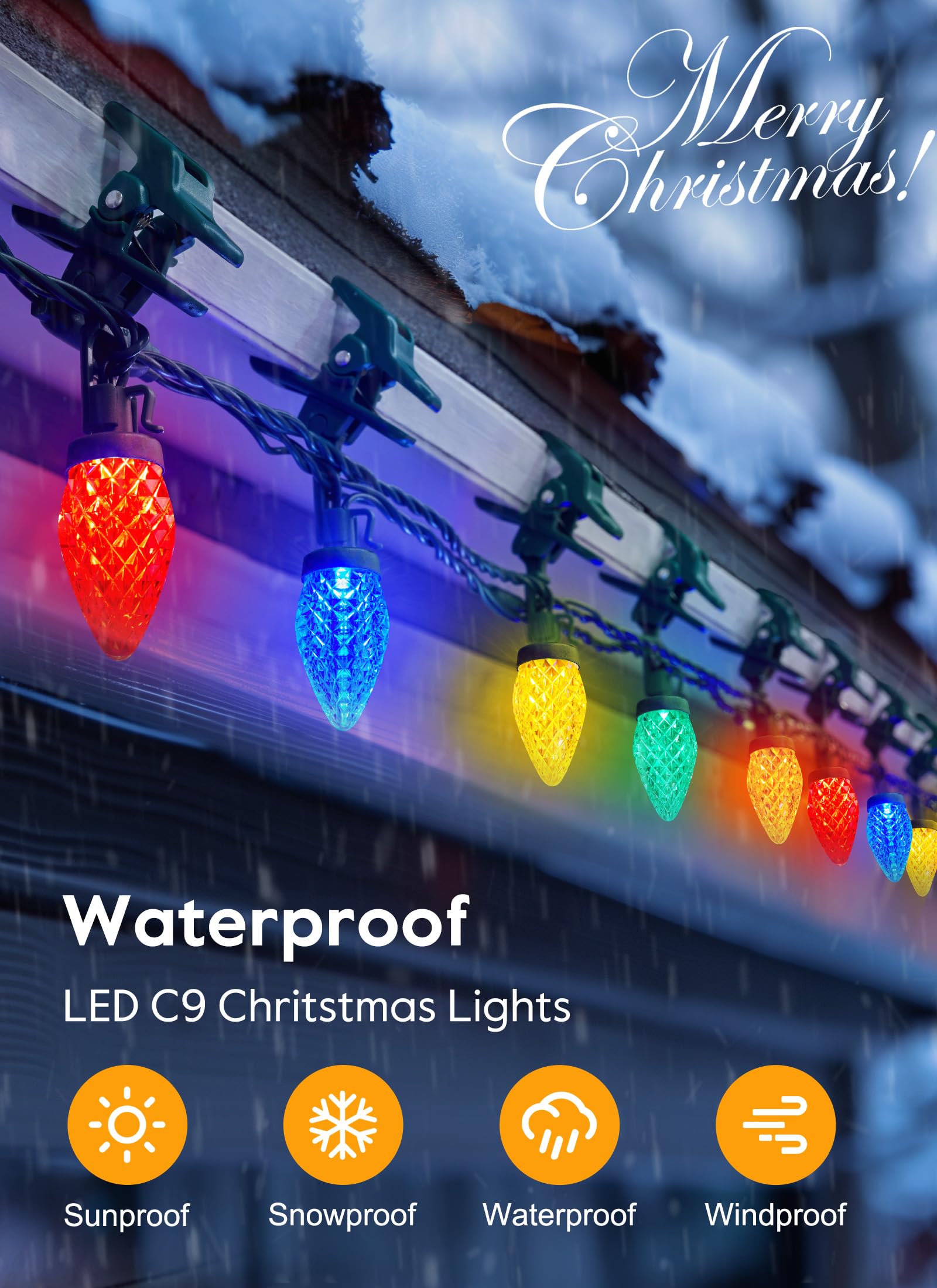 Foto 6 pulgar | Luces Navideñas Brightown C9 Led De 99 Pies Y 150 Pulgadas, Multicolor - Venta Internacional.