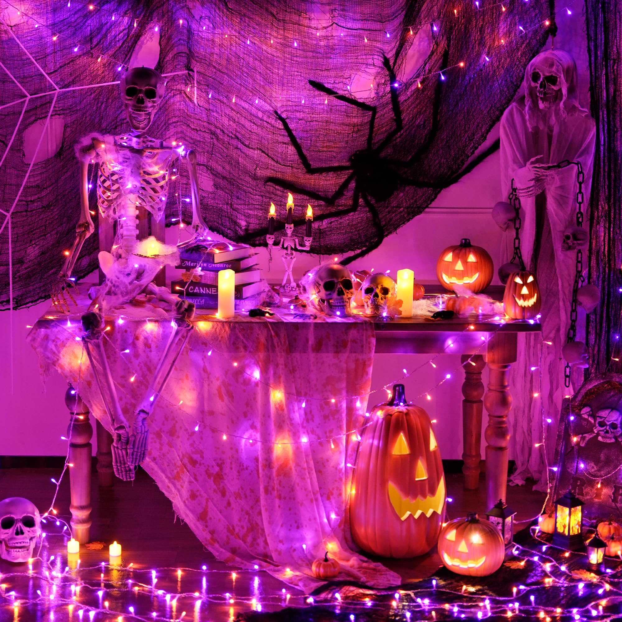 Foto 7 | Cadena De Luces Led Jmexsuss Para Halloween, 168 Pies Y 600 Led, Para Exteriores - Venta Internacional.