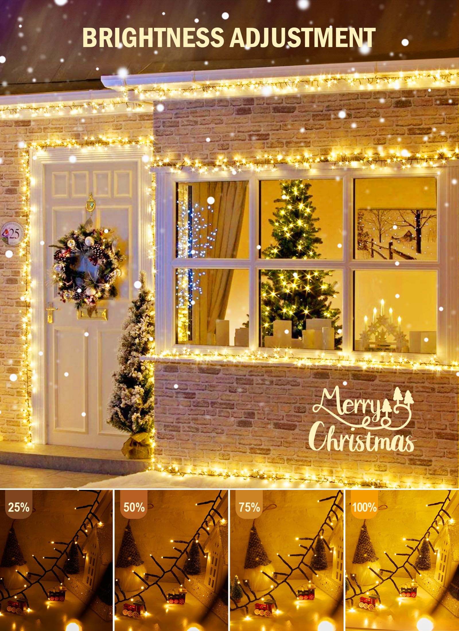 Foto 5 | Luces Navideñas Brightown, 1000 Led, 15 M, 8 Modos, Temporizador Remoto - Venta Internacional.