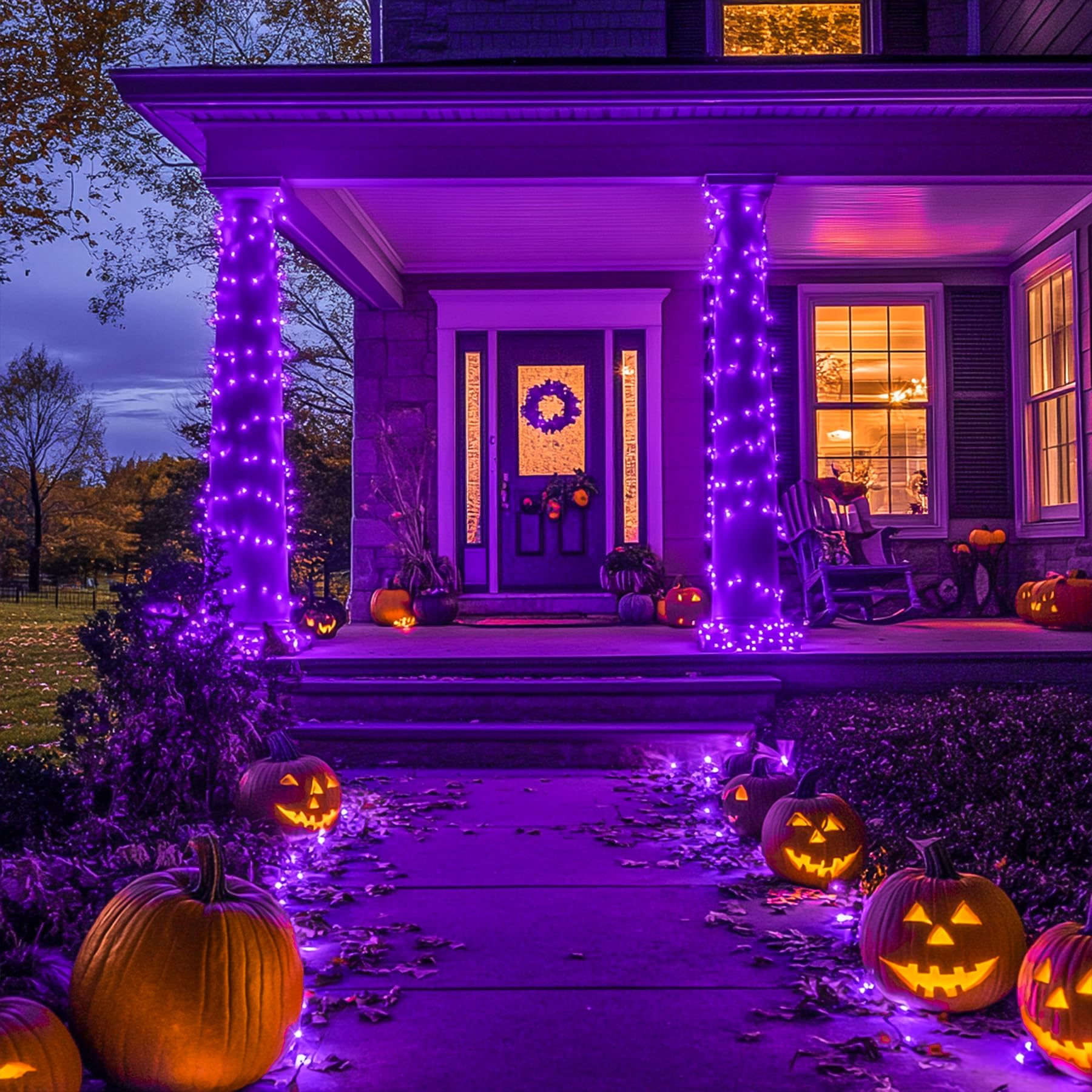 Foto 2 | Cadena De Luces Jmexsuss 250 Led Para Halloween, Color Morado, 28 M - Venta Internacional.