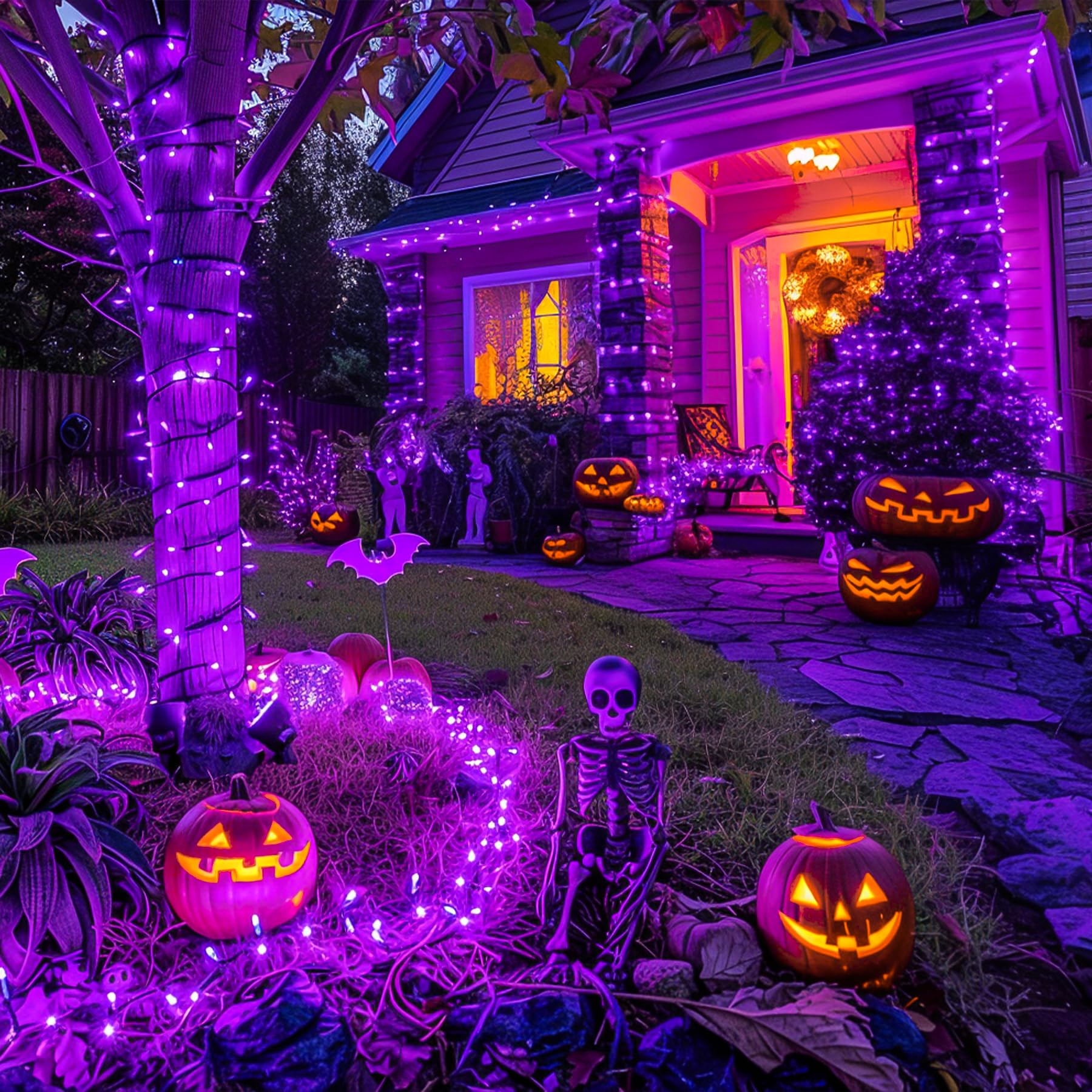 Foto 5 pulgar | Cadena De Luces Jmexsuss 250 Led Para Halloween, Color Morado, 28 M - Venta Internacional.