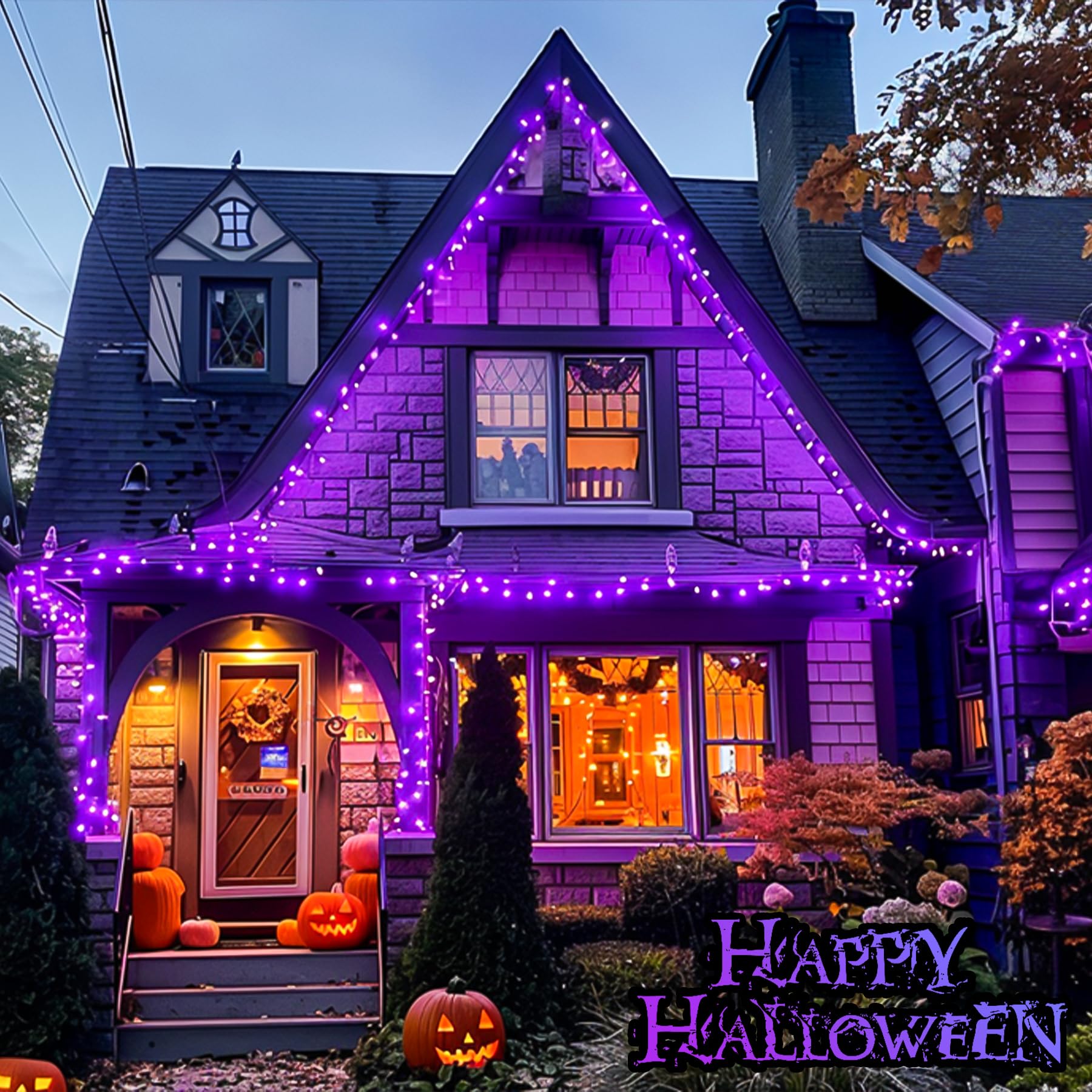 Foto 6 | Cadena De Luces Jmexsuss 250 Led Para Halloween, Color Morado, 28 M - Venta Internacional.